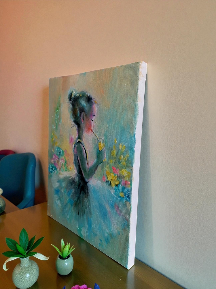 Little Girl Drinking Orange Juice