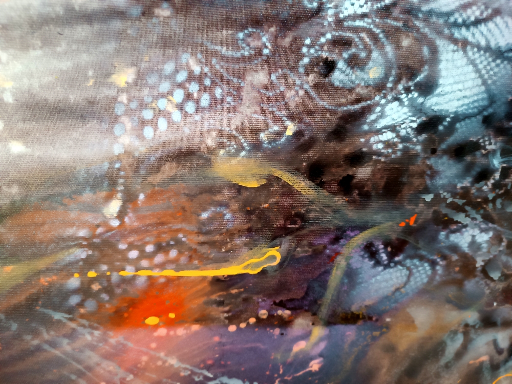 XXL painting 200 cm Cosmic Angel with Ember and Light