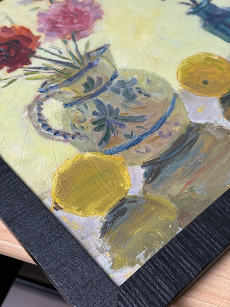 Backlit lemons and flowers 