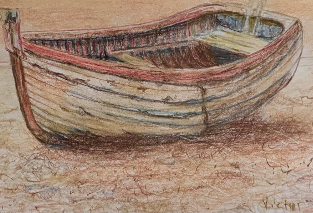 Old fishing boat on Aldeburgh beach