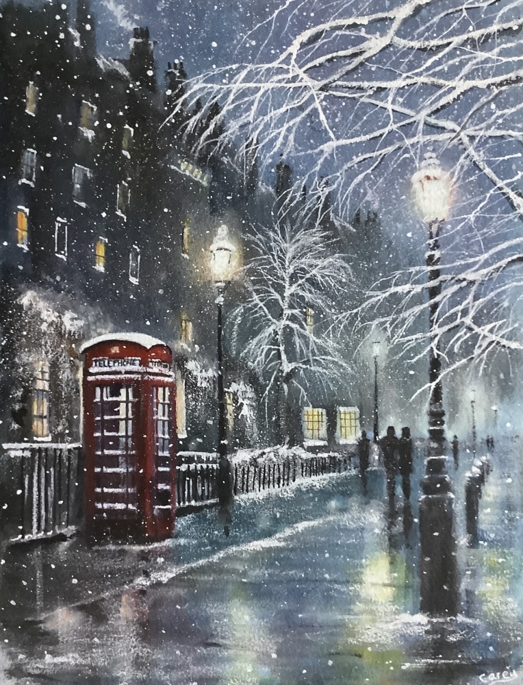Winter city scene 