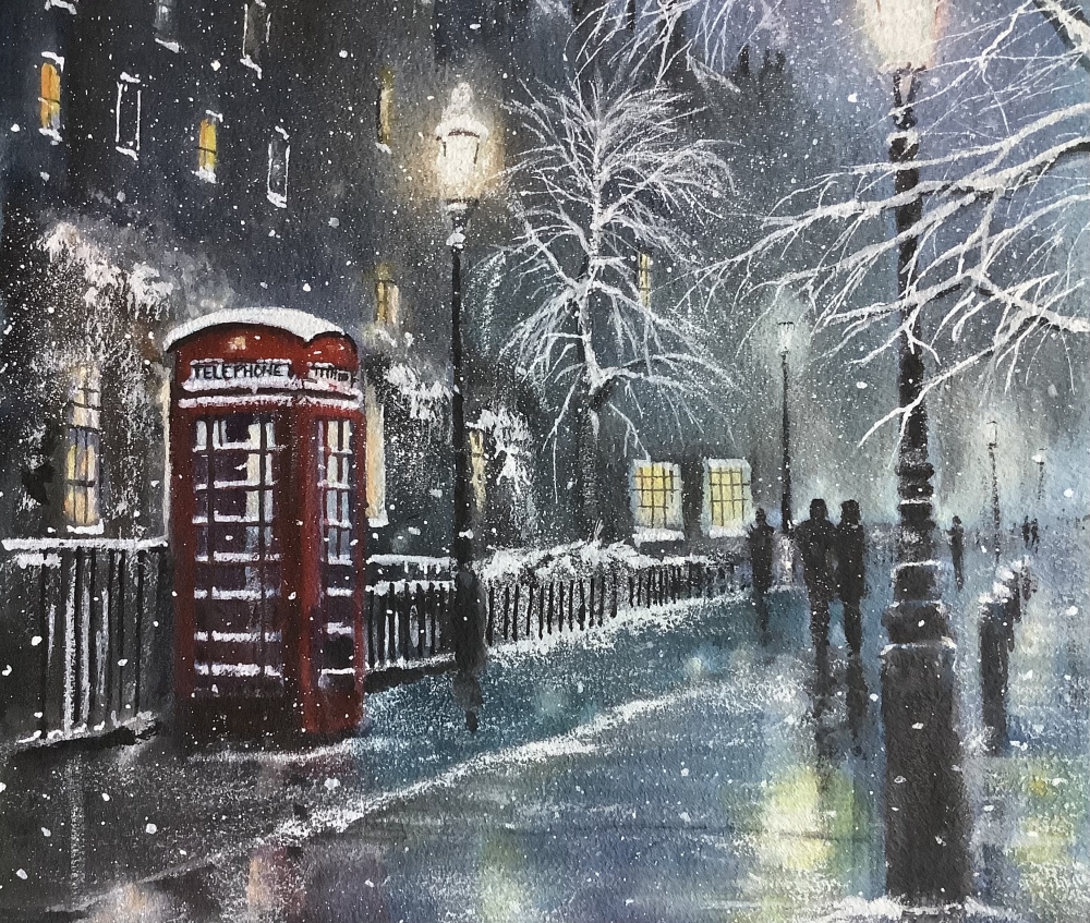 Winter city scene 