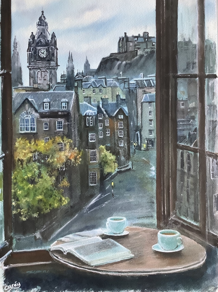 View from a window looking across, Edinburgh.