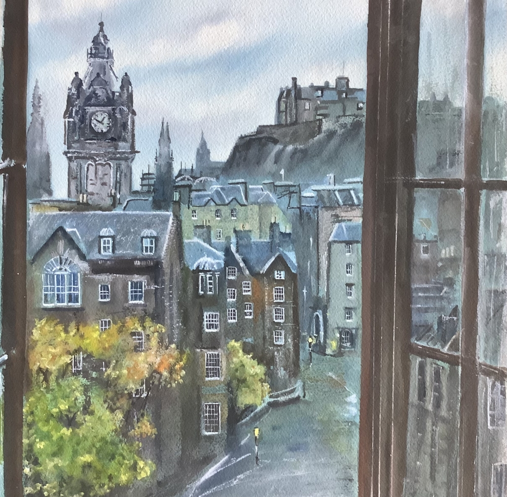 View from a window looking across, Edinburgh.