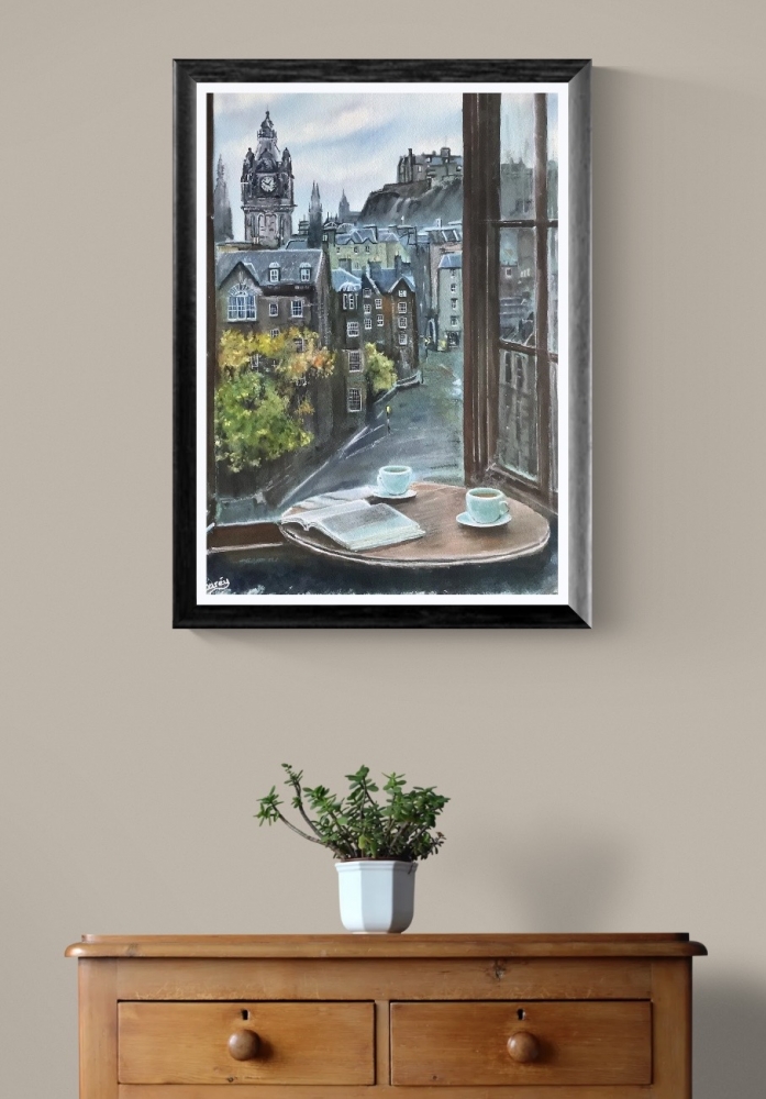 View from a window looking across, Edinburgh.