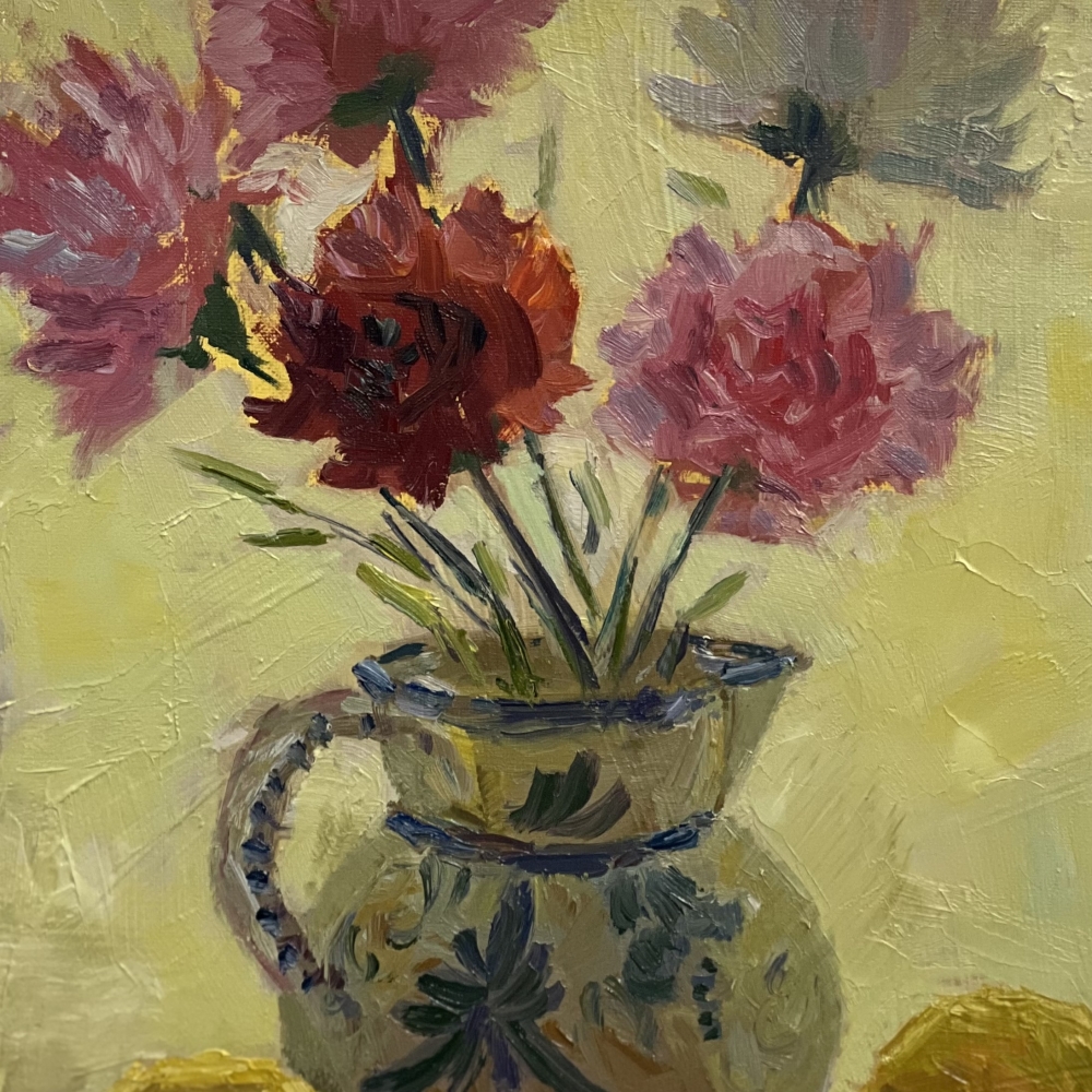 Backlit lemons and flowers 