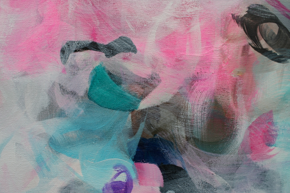 XXL PINK TWILIGHT TRIPTYCH  90 X 80CM