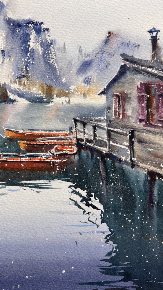 Boats on Lake Braies, Italy