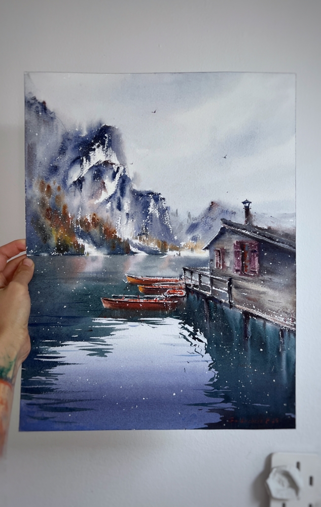 Boats on Lake Braies, Italy