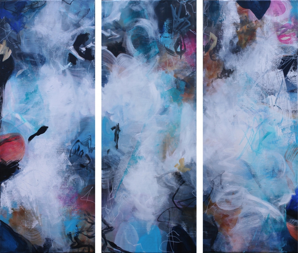 XXL SOFT WHISPERS TRIPTYCH 90 X 80CM