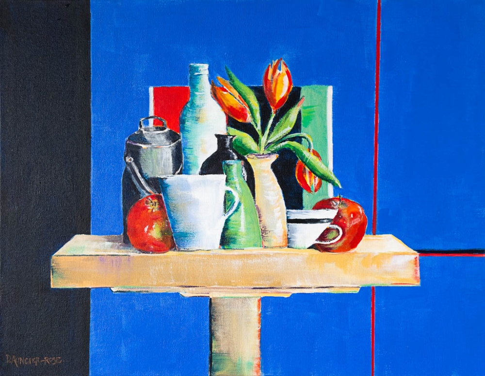 Pots and Vases on Blue