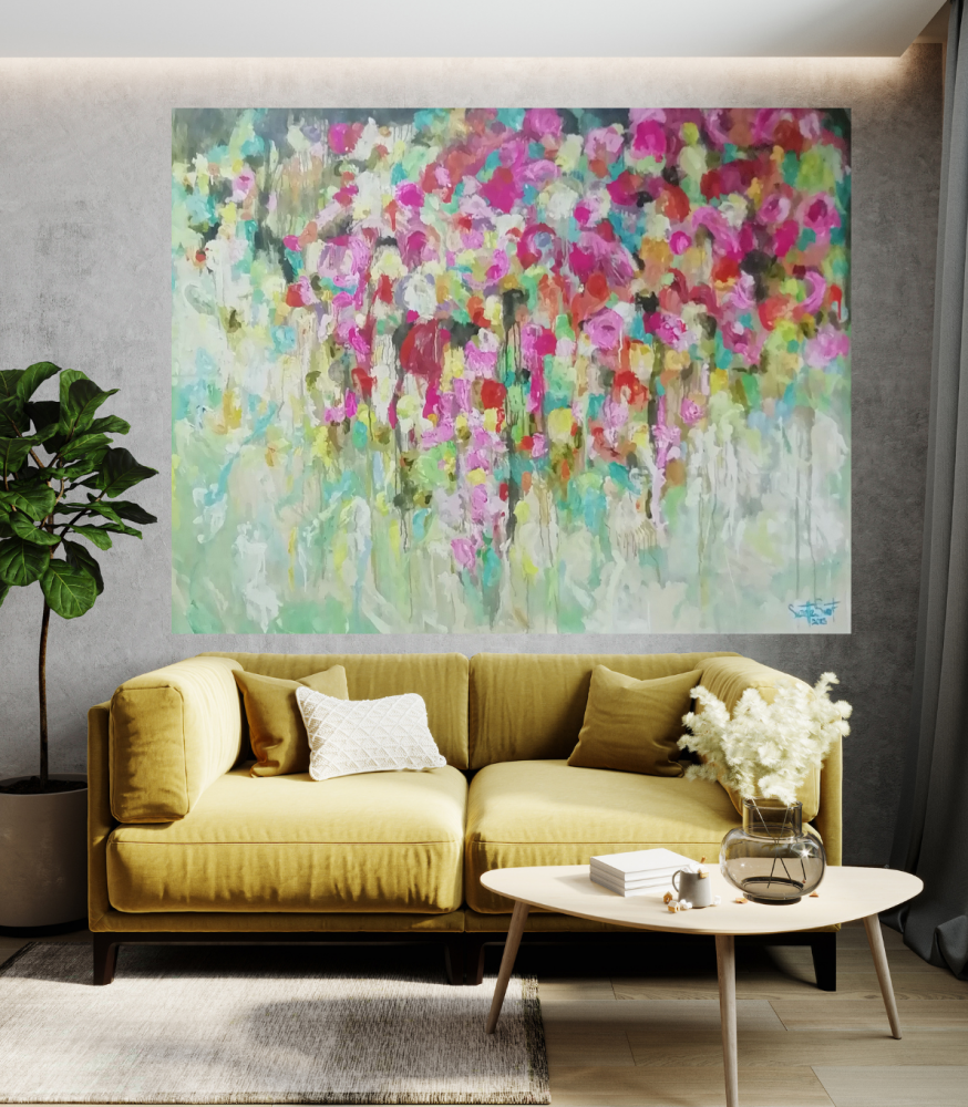 Sound of pink 180cm x 135cm x 3.8cm