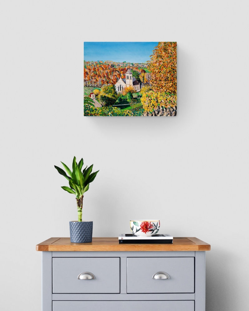 Frampton Mansell Church in Autumn