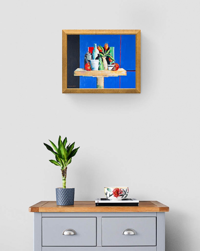 Pots and Vases on Blue