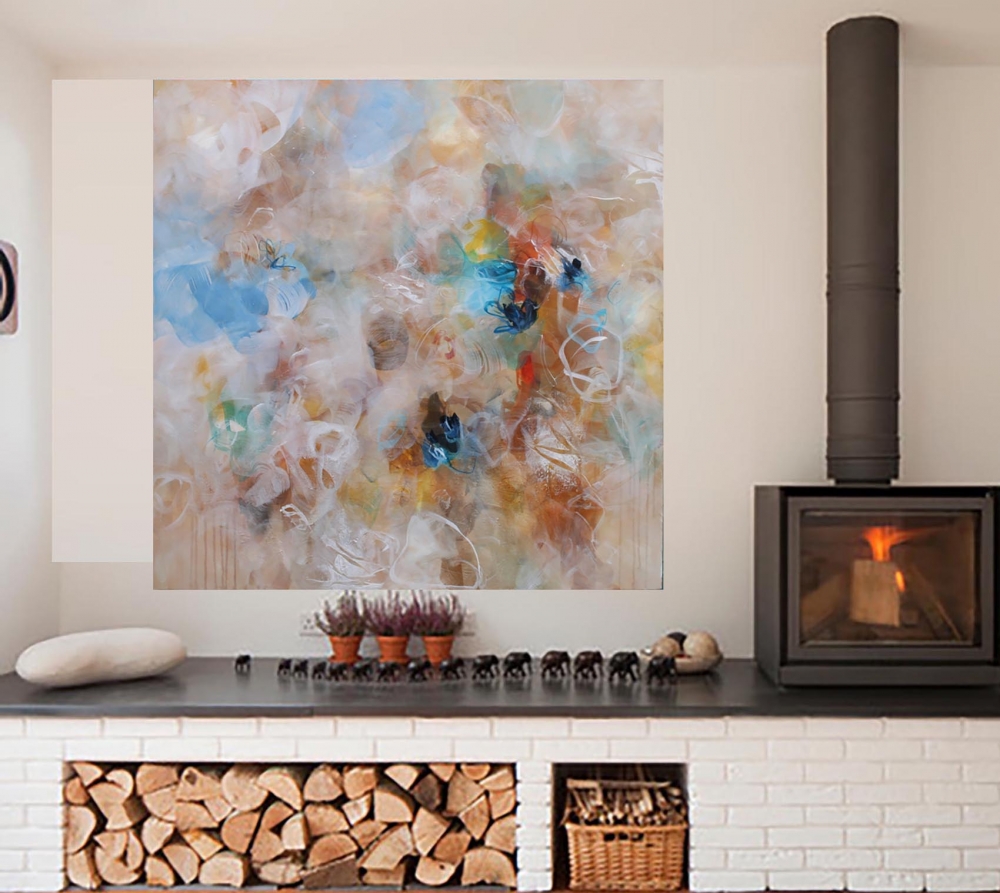 Sound of the raindrops 100 X 100 CM