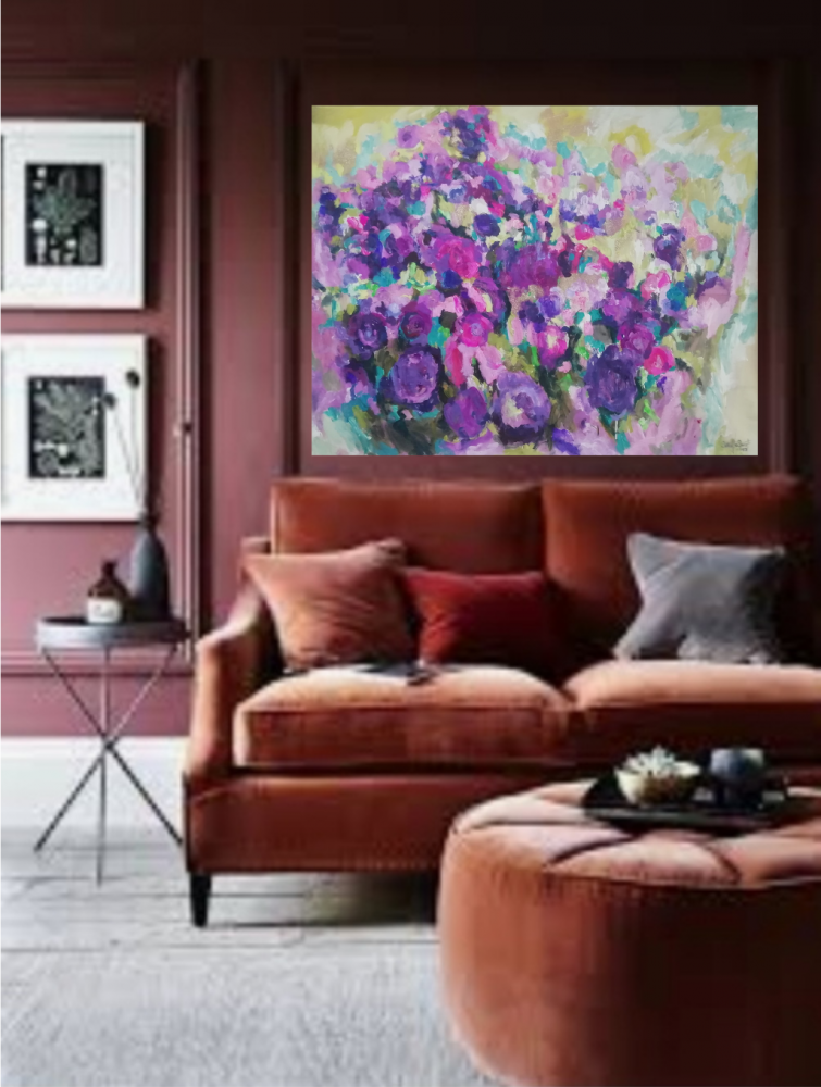 Lilac garden 180cm x 135cm x 3.8cm