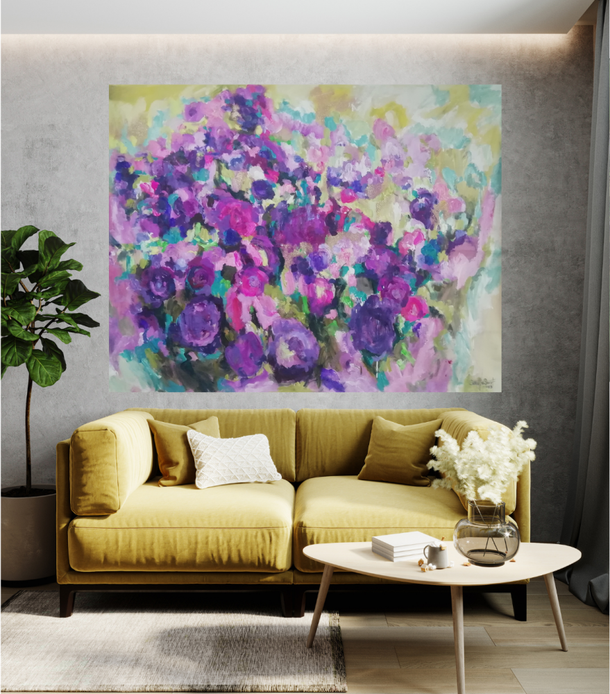 Lilac garden 180cm x 135cm x 3.8cm