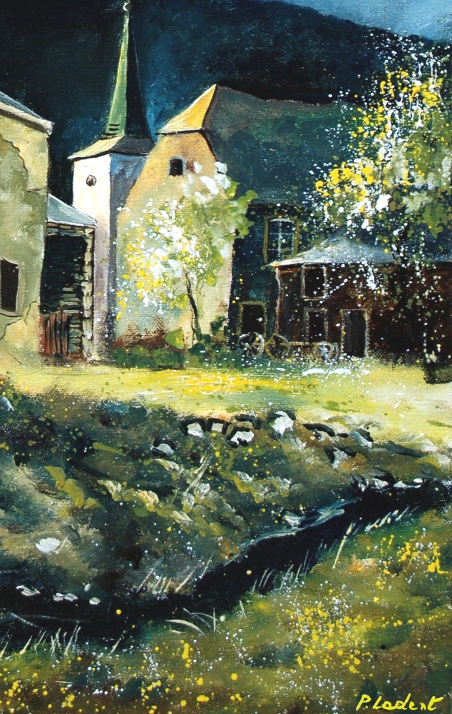 Spring light  on my  village