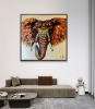 Bright Guardian – Textured Oil Elephant Painting