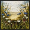 Blue Cornflowers and Daisy landscape 1