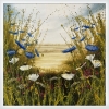 Blue Cornflowers and Daisy landscape 1