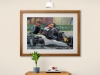 Hamilton & Verstappen F1 Crash - Ltd Edition Framed Giclee Print 53cmx43cm | COA