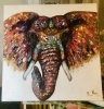 Bright Guardian – Textured Oil Elephant Painting