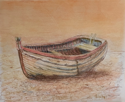 Old fishing boat on Aldeburgh beach