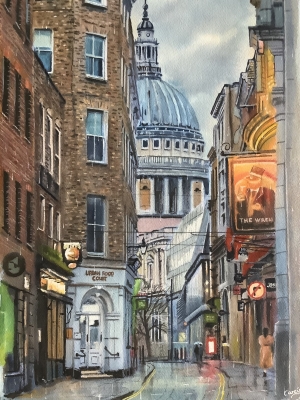 St Paul’s Cathedral in the rain 
