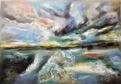 Sky of a Quiet Thunder – Original Soft Pastel Landscape