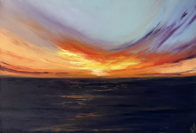 Sunset over the ocean