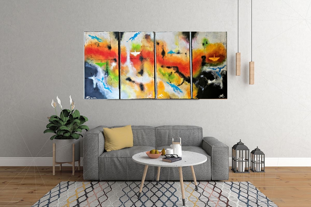 Nulla dies sine art, There is no day without art, 24x48 inch, 61x122 cm, SKU 1039