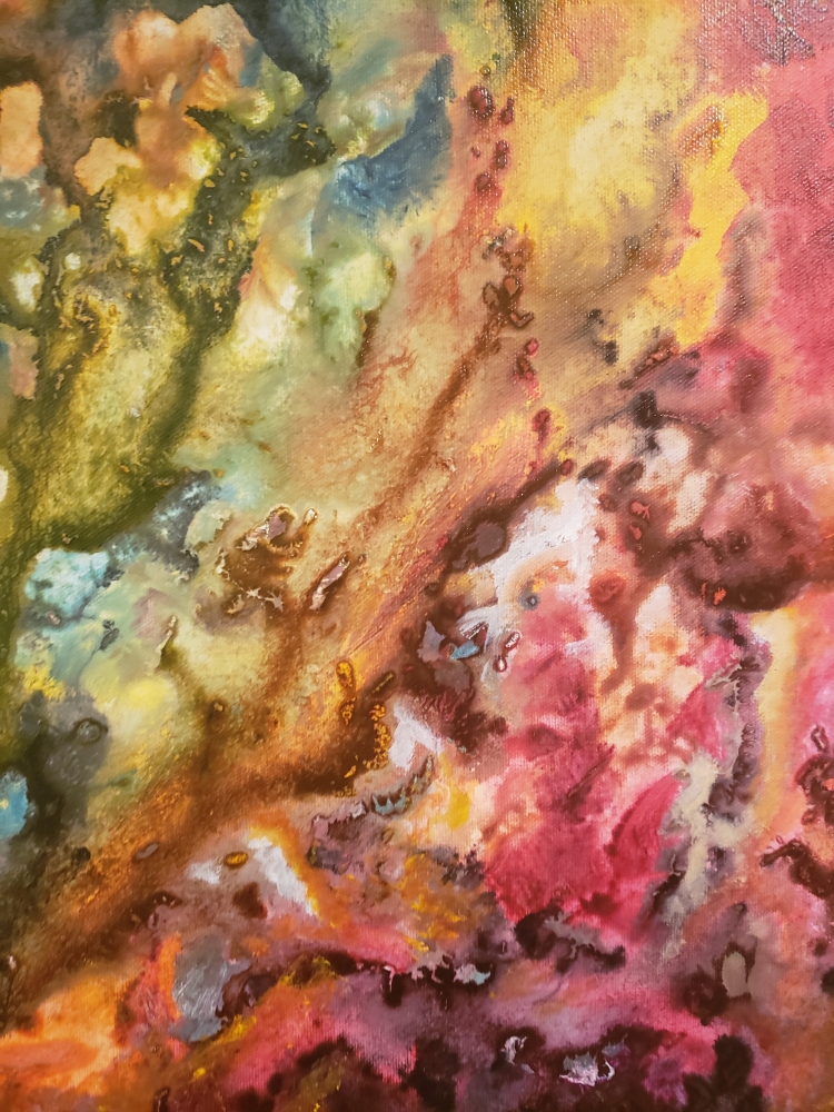 Inside of Galaxy, Milk way, acrylic on canvas, 56x173 cm, 22x68x1.5 inches, SKU 1042  