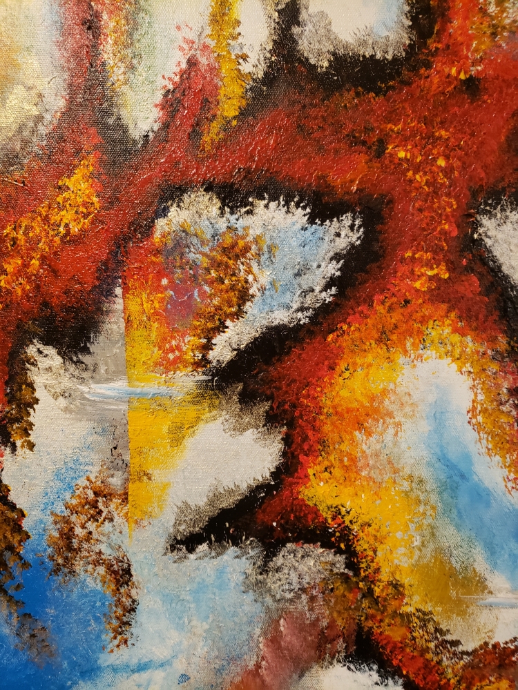 The Volcano, acrylic on canvas, 36x36 inch, SKU 1061 