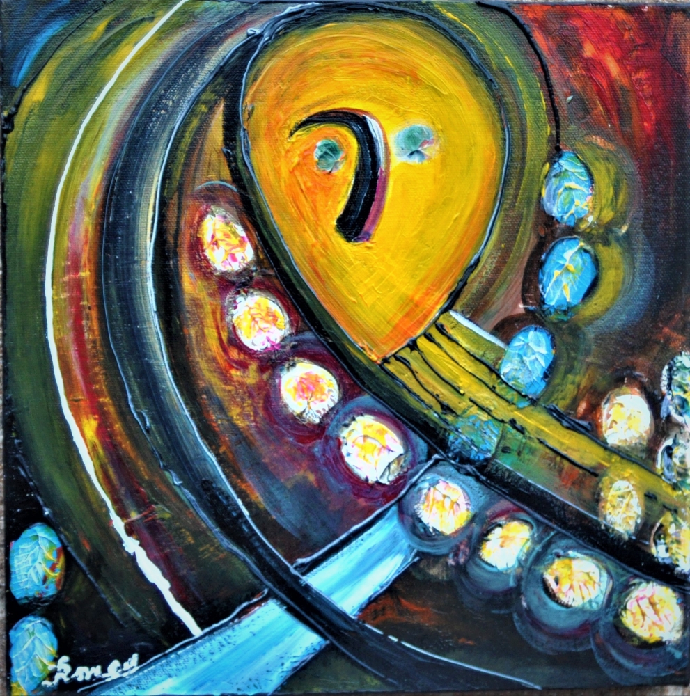 The woman, acrylic, 12x36 inch, SKU 1080 