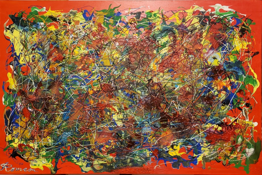 Visual Arts Red, acrylic on canvas, 24x36 inch, 61x91.5 cm, SKU 1157 