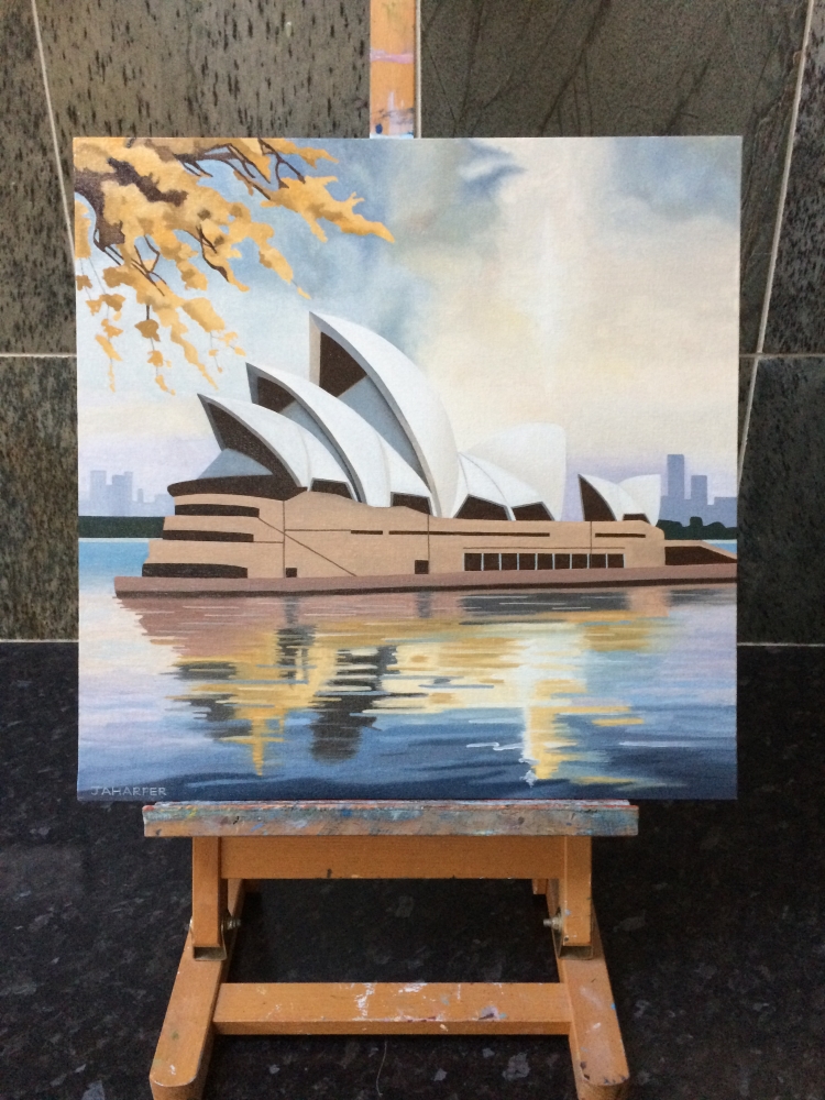 Opera House With Golden Wattle