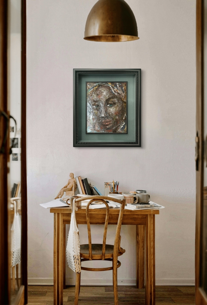 Before the Words – Expressive Abstract Portrait Oil Painting