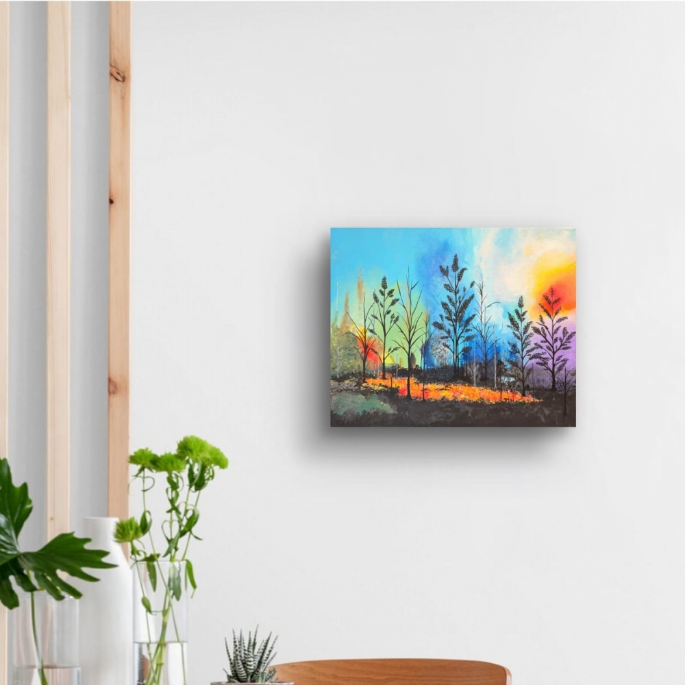 Ember Glow Landscape Canvas Painting