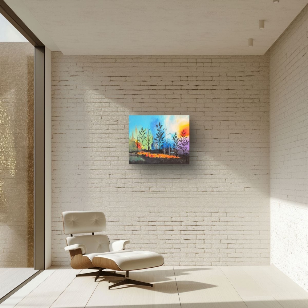 Ember Glow Landscape Canvas Painting