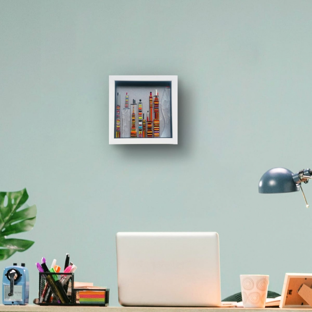 City Glass Art Framed