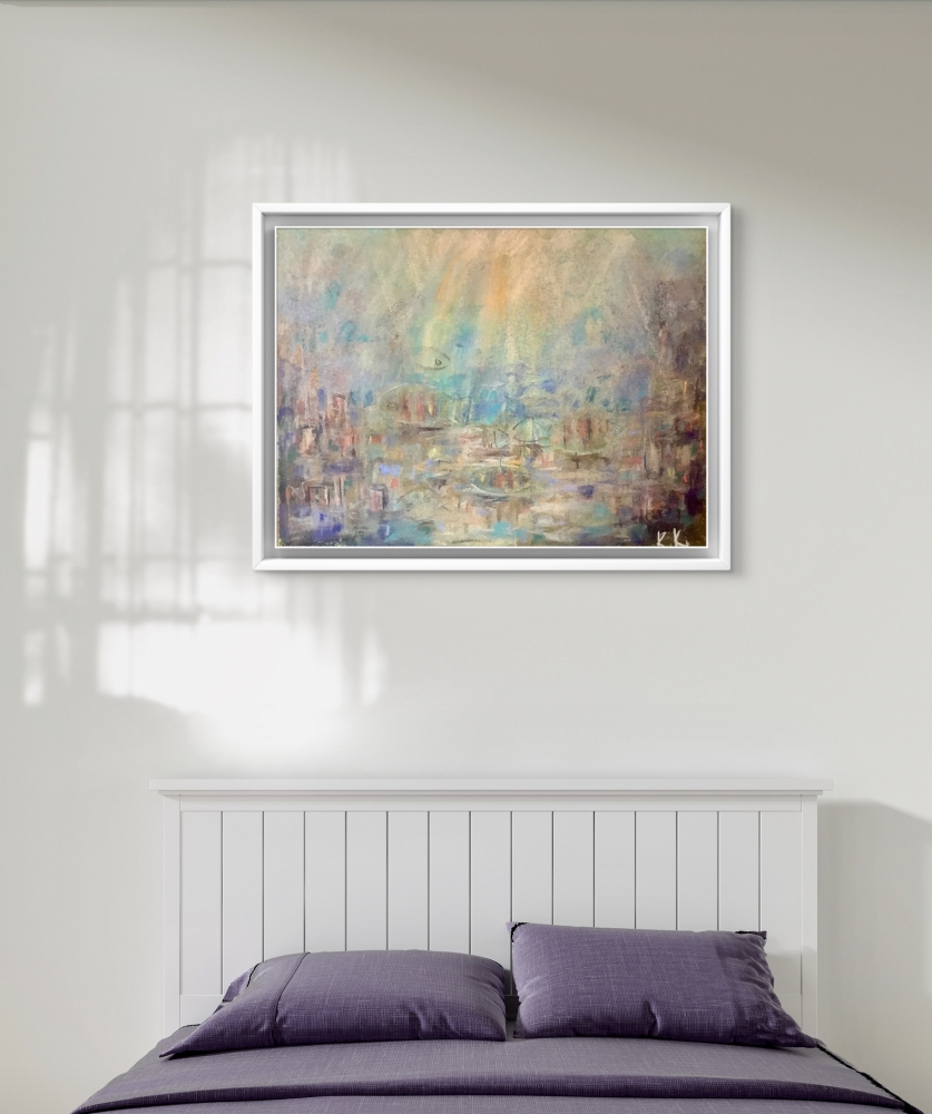 Atmosphere No. 2 – The Hidden City Original Abstract Cityscape Painting | 45 × 60 cm