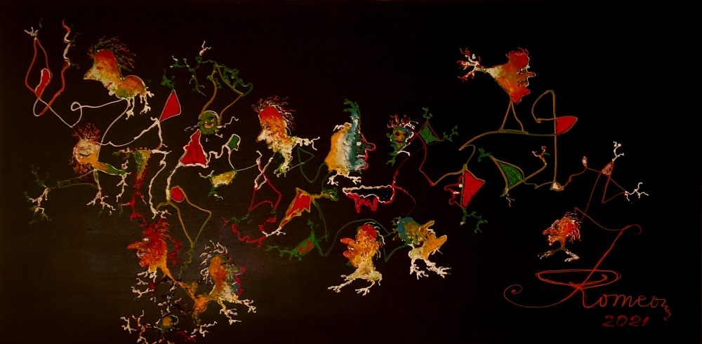 Genesis, Acrylic on canvas, 24x48 inch, SKU 1183