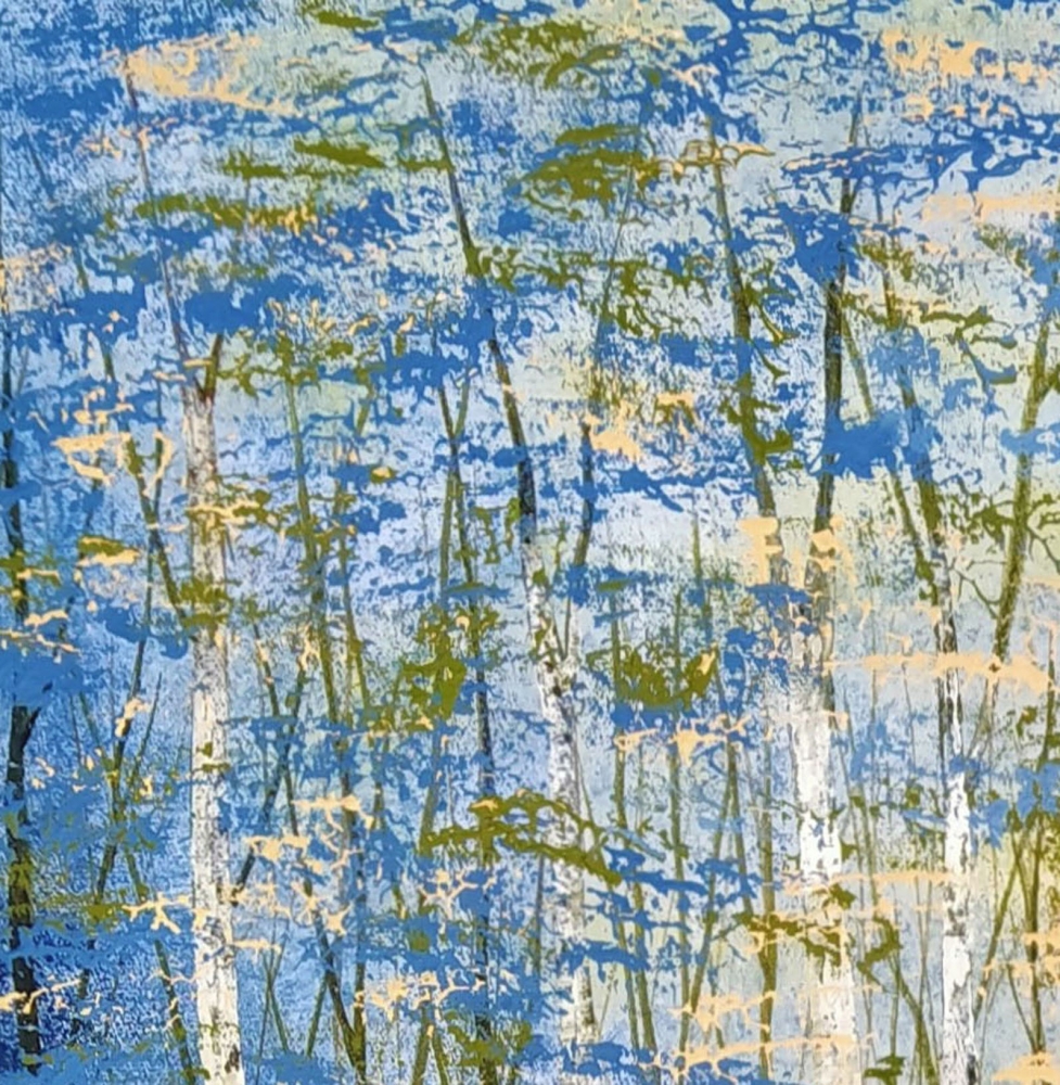 Golden Blue Forest Light