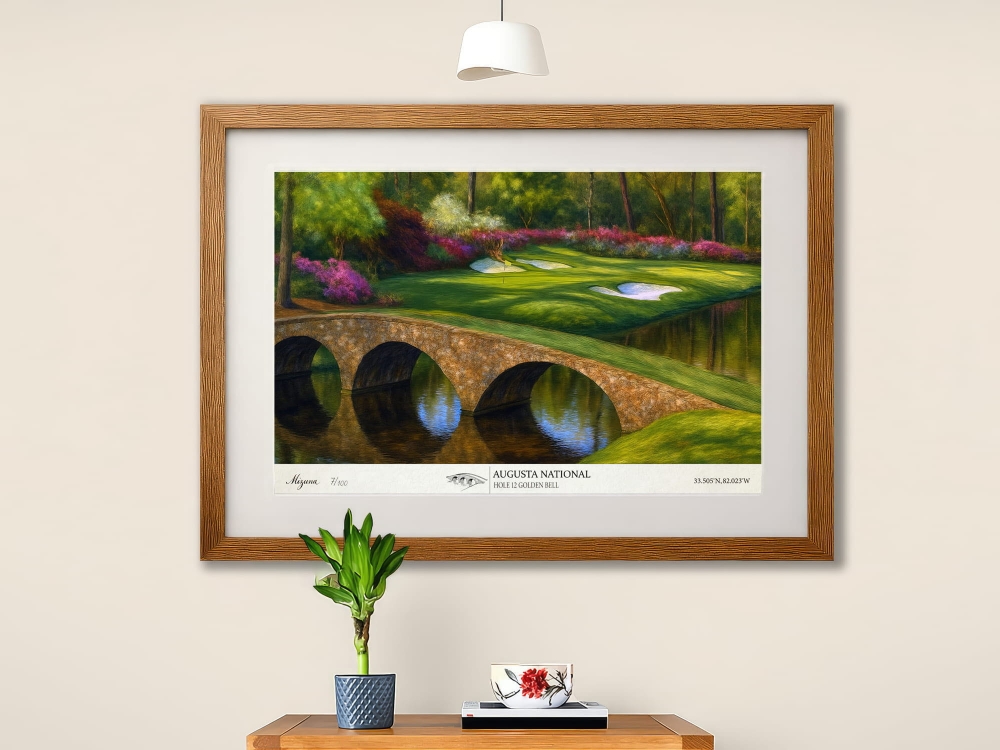 Masters Augusta Golf Course  – Ltd Edition Giclée Oak Framed Print 50x40cm