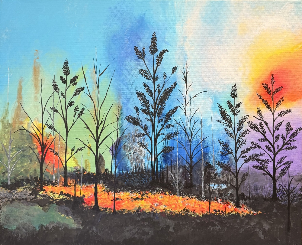 Ember Glow Landscape Canvas Painting