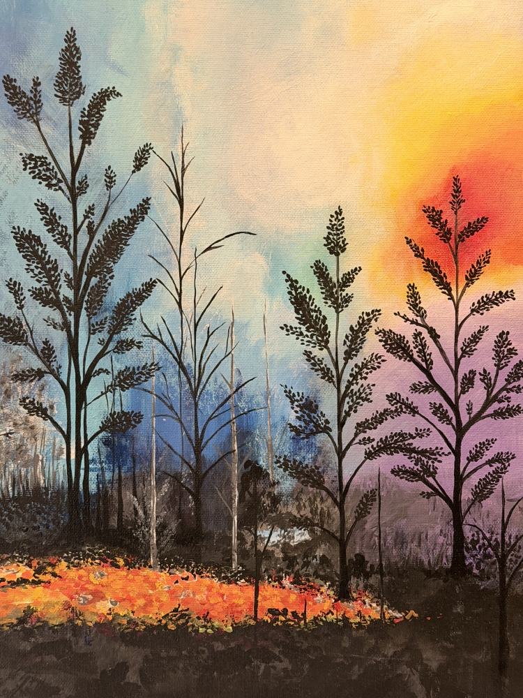 Ember Glow Landscape Canvas Painting