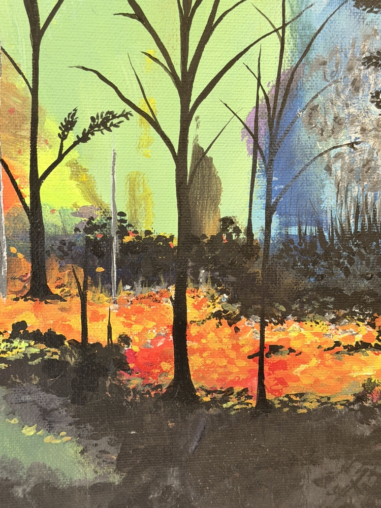 Ember Glow Landscape Canvas Painting