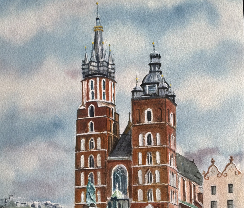 Street cafes in Krakow in Poland