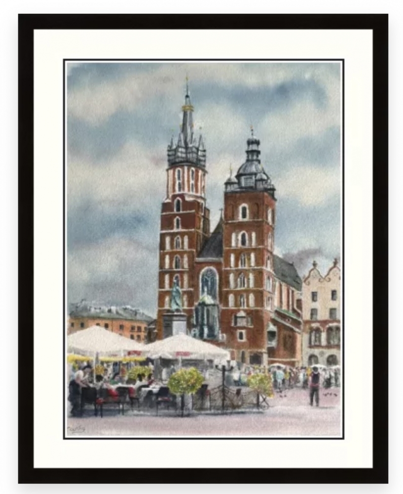 Street cafes in Krakow in Poland